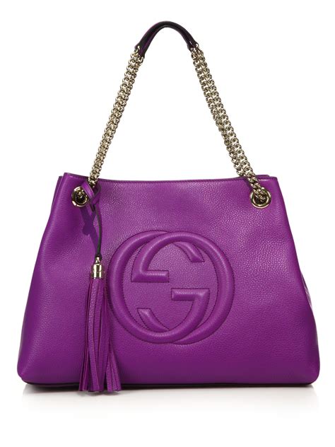 gucci soho leather mini chain bag purple|gucci soho shoulder bag medium.